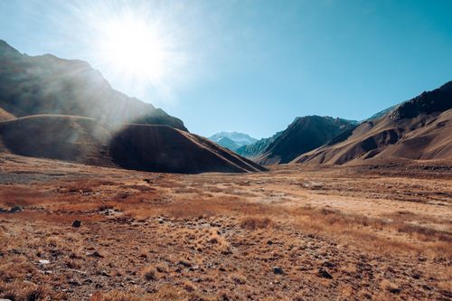 Free Breathtaking view of the Andes mountains in Mendoza, Argentina under a bright sun. Stock Photo