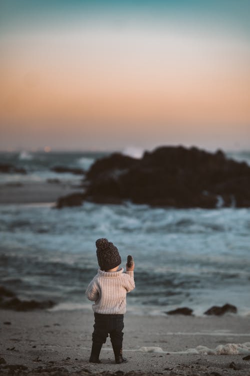 Free Photo Of Baby On Beach Stock Photo