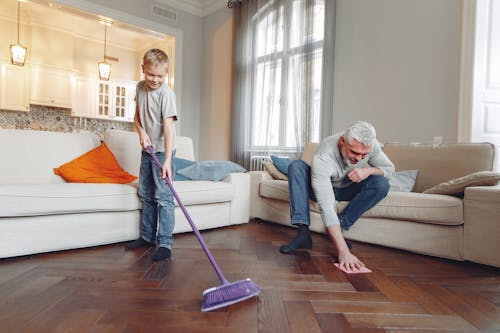 Free Photo Of Man Cleaning The Floor Stock Photo