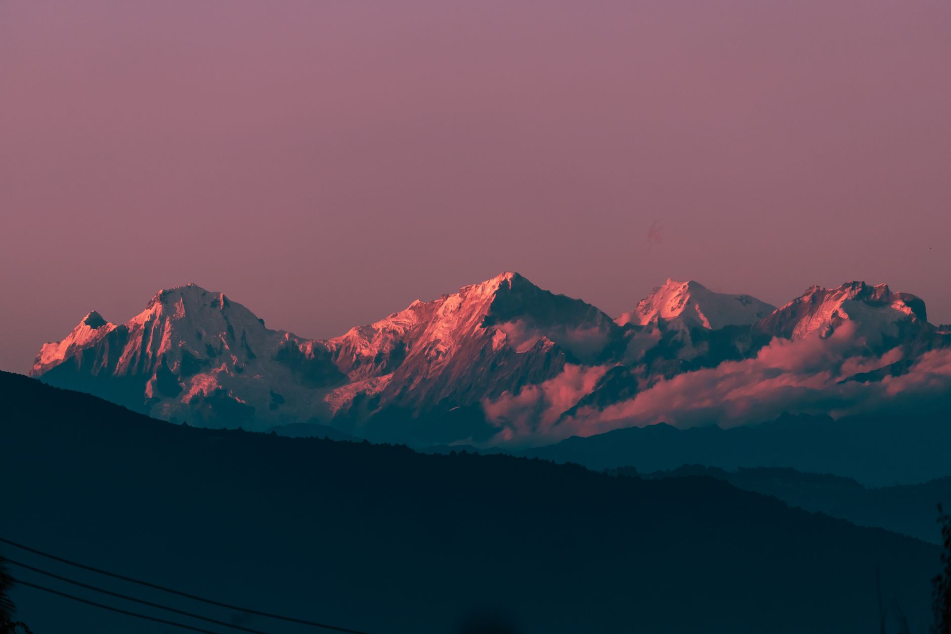 Kanchenjunga catching the first light - the view Tiger Hill's pre-dawn crowds turn up for