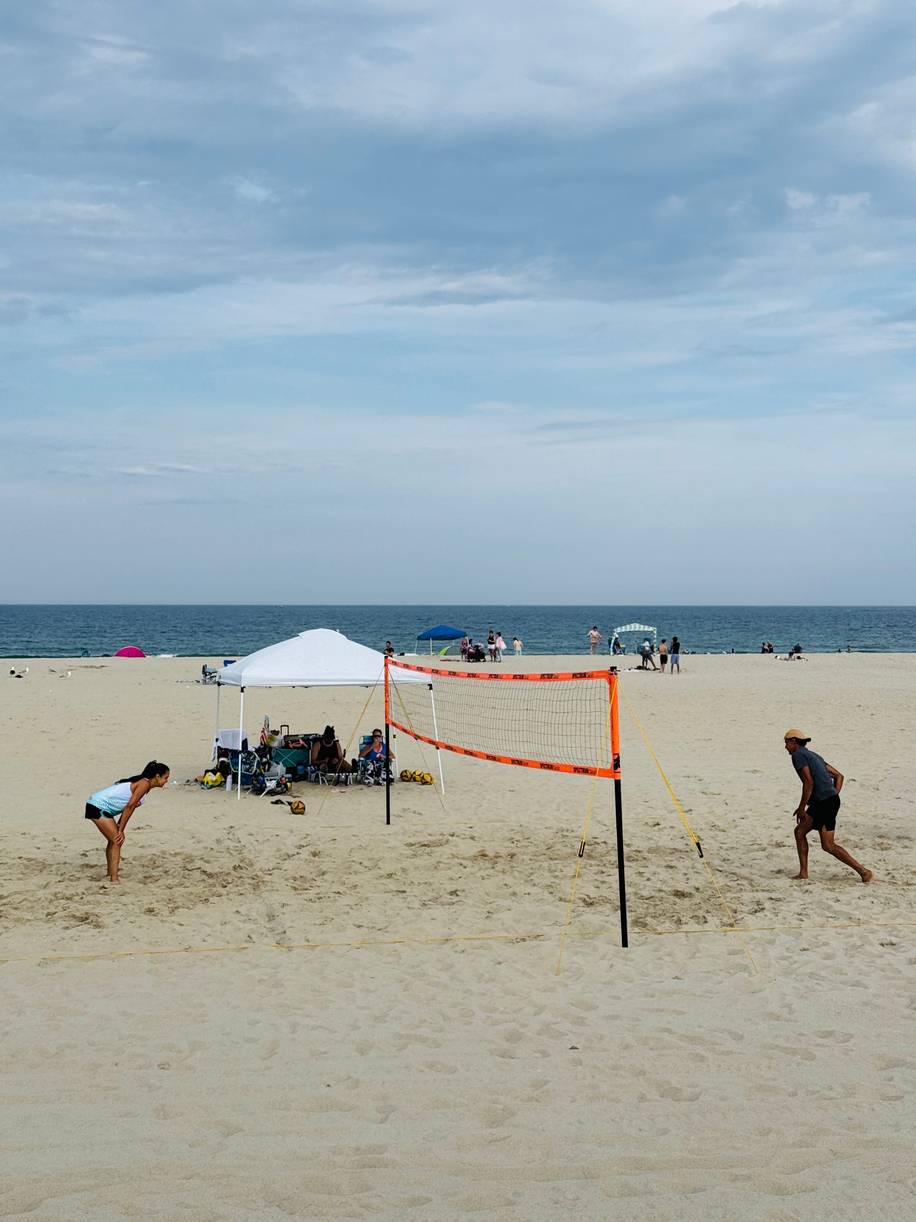 Outdoor beach recreation beside the coastline