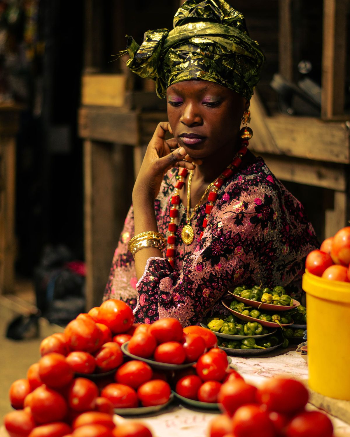 Nigerian market seller representing local retail opportunity
