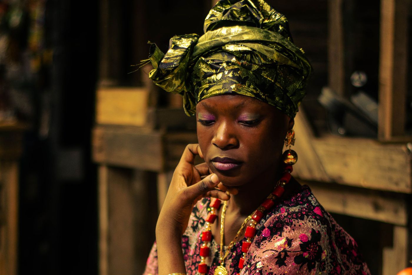 Vendeuse sur un marché à Lagos