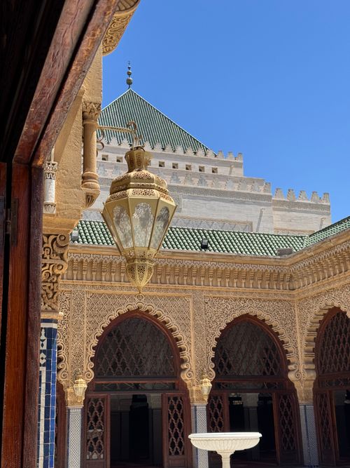 Free Stunning view of a traditional Moroccan courtyard with intricate designs in Rabat. Stock Photo