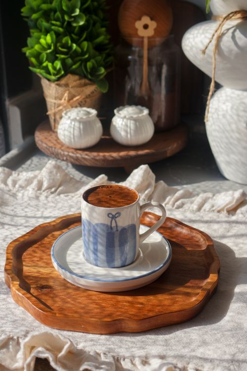 Free Sunlit scene with Turkish coffee served in a traditional cup in Hatay, Turkey. Stock Photo