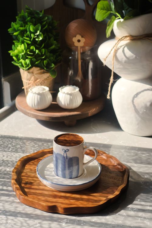 Free A charming rustic coffee setup featuring Turkish coffee in Hatay, Türkiye, with natural sunlight. Stock Photo
