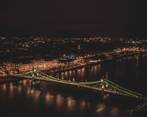 Bridge Over Water At Night