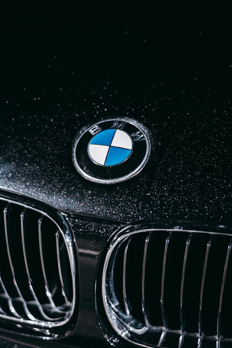 BMW Car Logo On Black Car