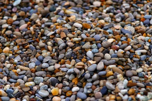 Free Vibrant close-up of multicolored pebbles on a beach, perfect for nature themes. Stock Photo