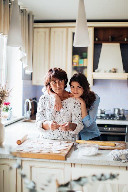 Free Mother and Daughter in Kitchen Stock Photo