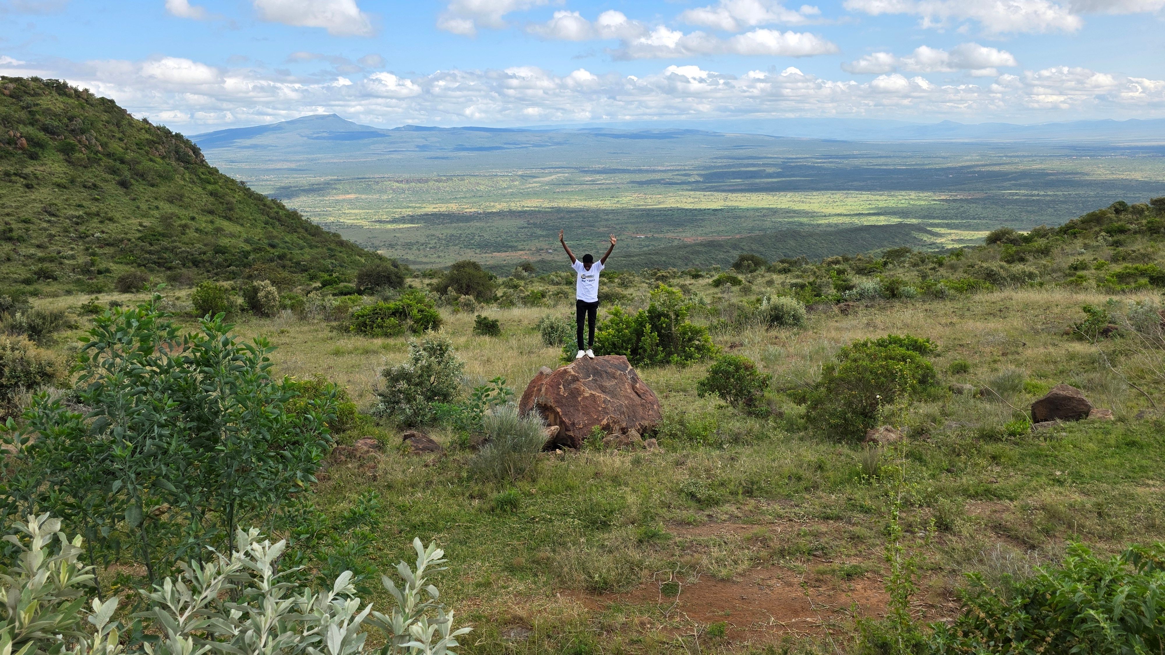 Rift Valley escarpment view over Lake Naivasha from the Nairobi road