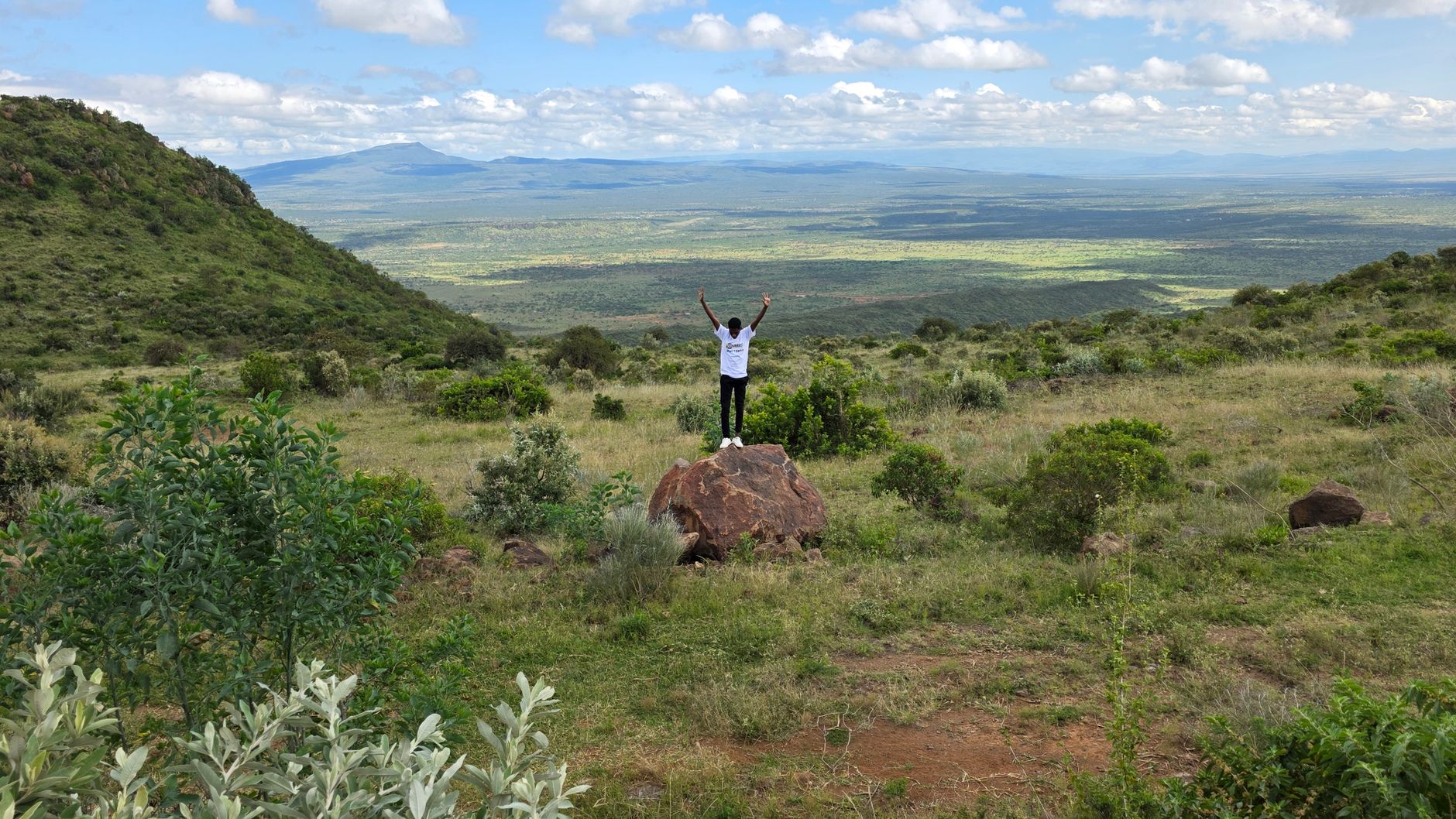 Rift Valley escarpment view over Lake Naivasha from the Nairobi road