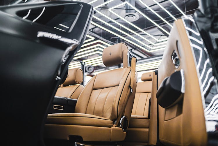 Brown Leather  Rolls Royce Car Seats