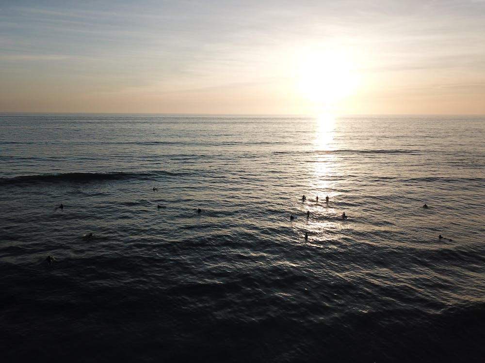 Gewässer Während Des Sonnenuntergangs