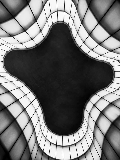 Free Black and white abstract view of an architectural ceiling in Milan, Italy. Stock Photo