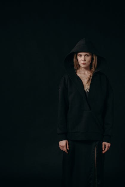 Woman Wearing Black Hoodie · Free Stock Photo