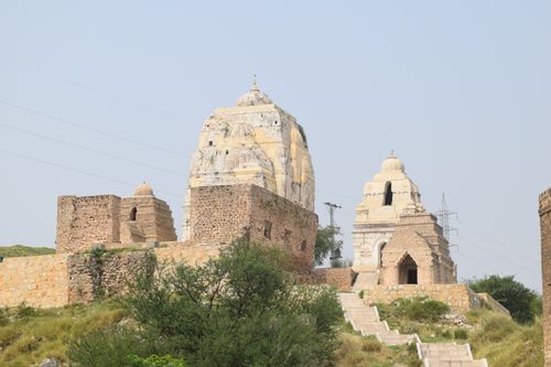 Free Historic stone Hindu temples at Katas Raj, Punjab in bright daylight. Stock Photo
