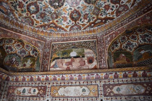 Free Explore intricate Mughal frescoes adorning the historic Katas Raj Temple in Punjab, Pakistan. Stock Photo