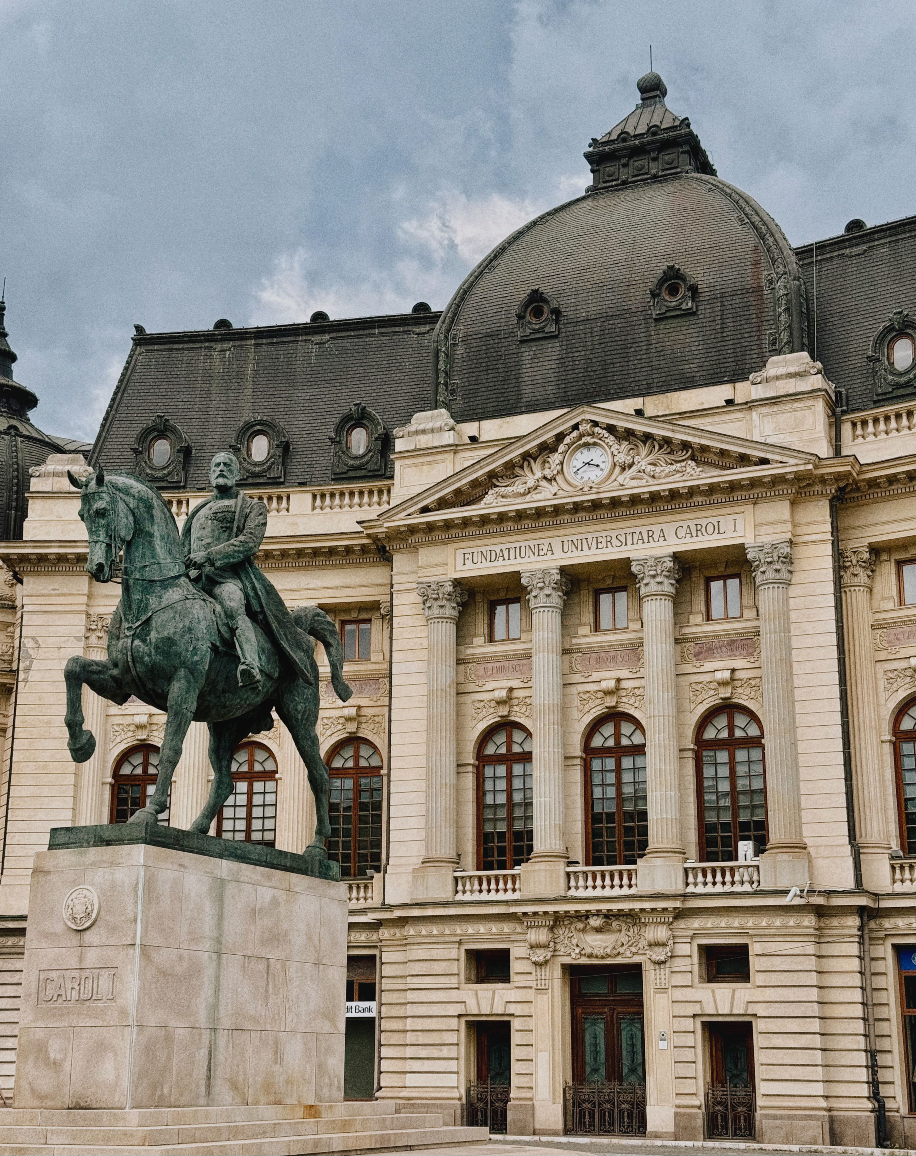 Statue of Carol I in front of the Central University Library, Bucharest