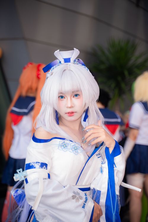 Free Cosplayer in fantasy costume posing at a convention, vibrant and detailed. Stock Photo