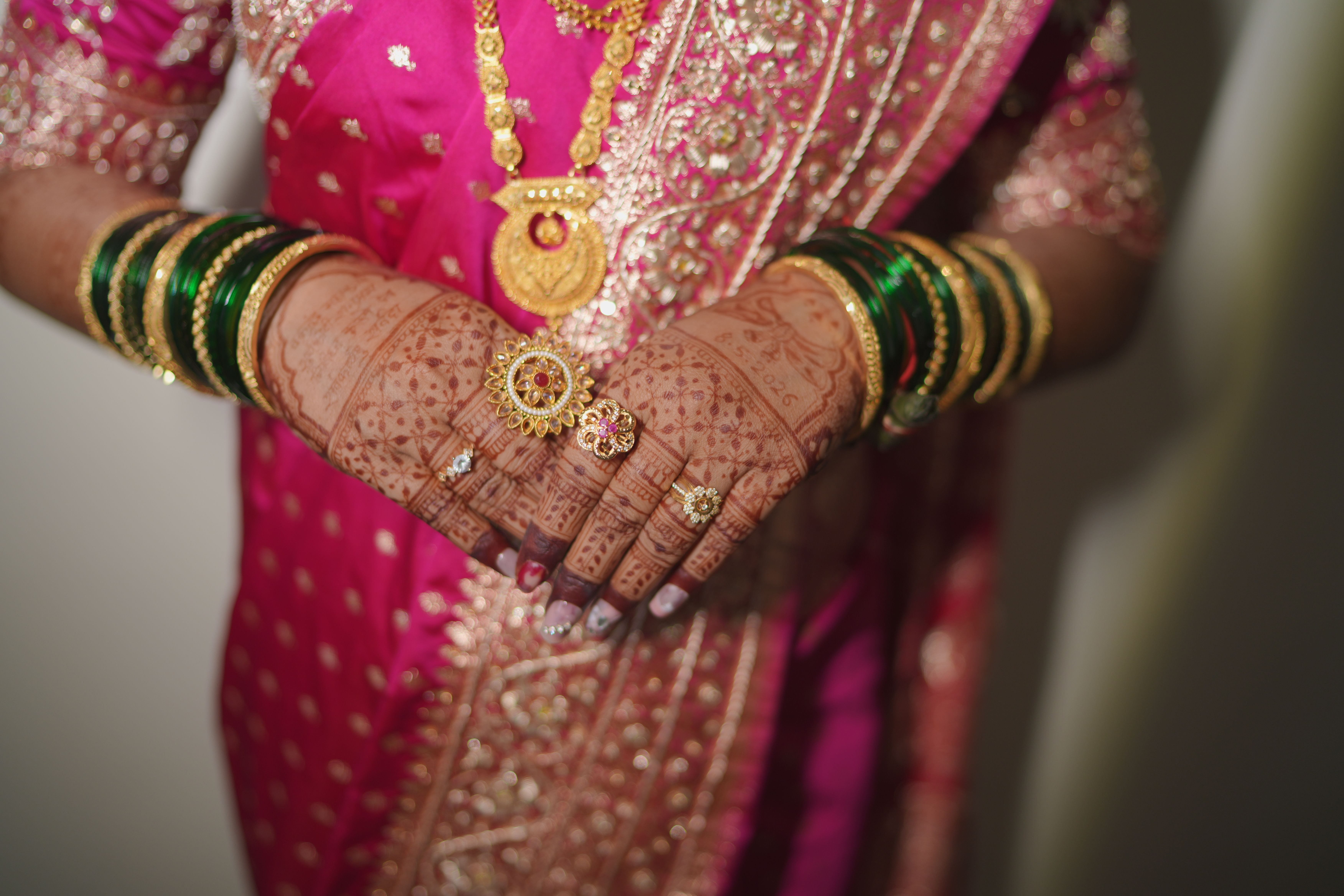 Traditional bridal nose ring and jewellery
