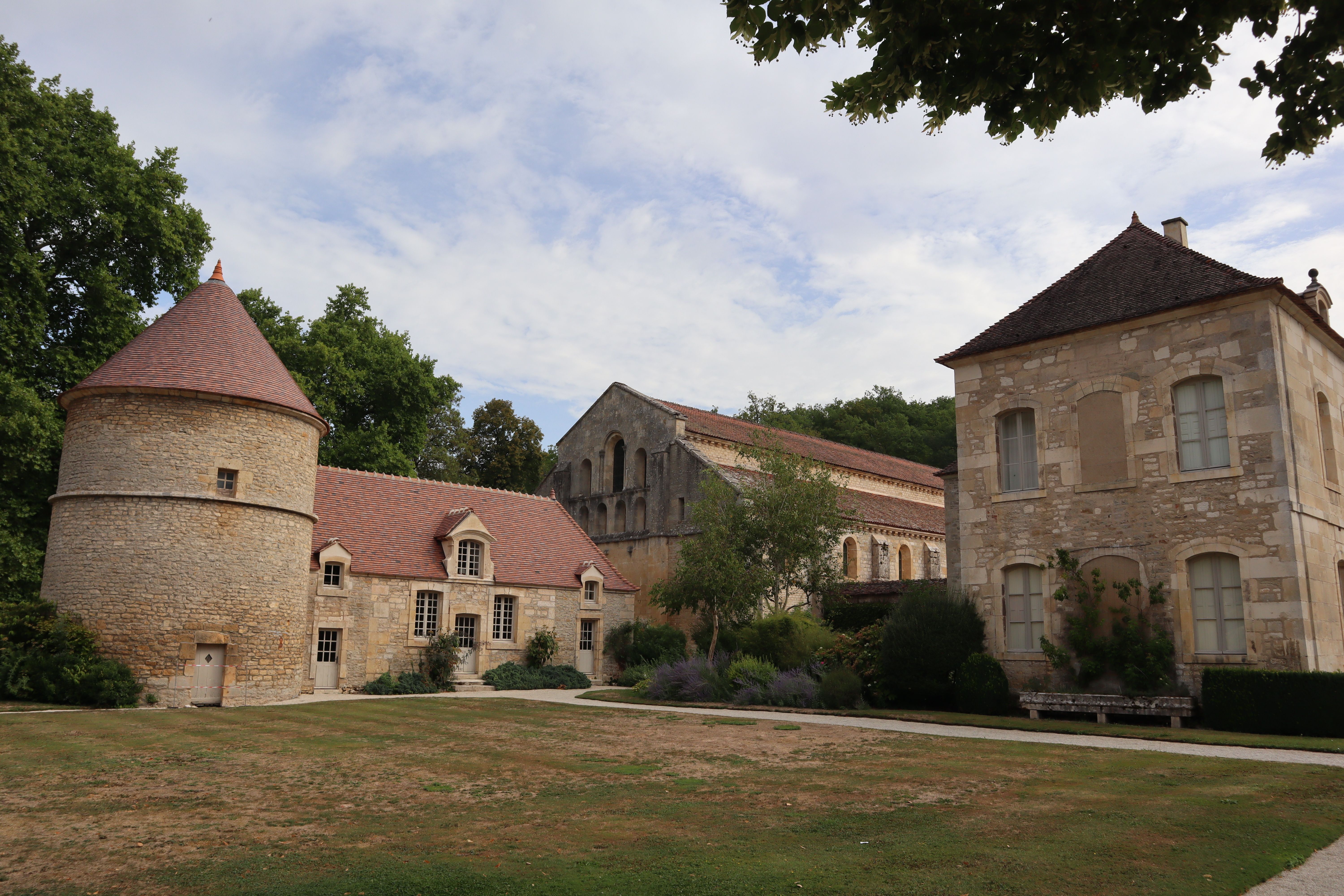 Charming stone architecture of historic buildings in Montbard, France.