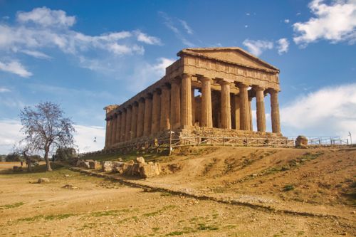 Free Explore the ancient Greek architecture of a temple in Sicily's Valley of the Temples, Italy. Stock Photo
