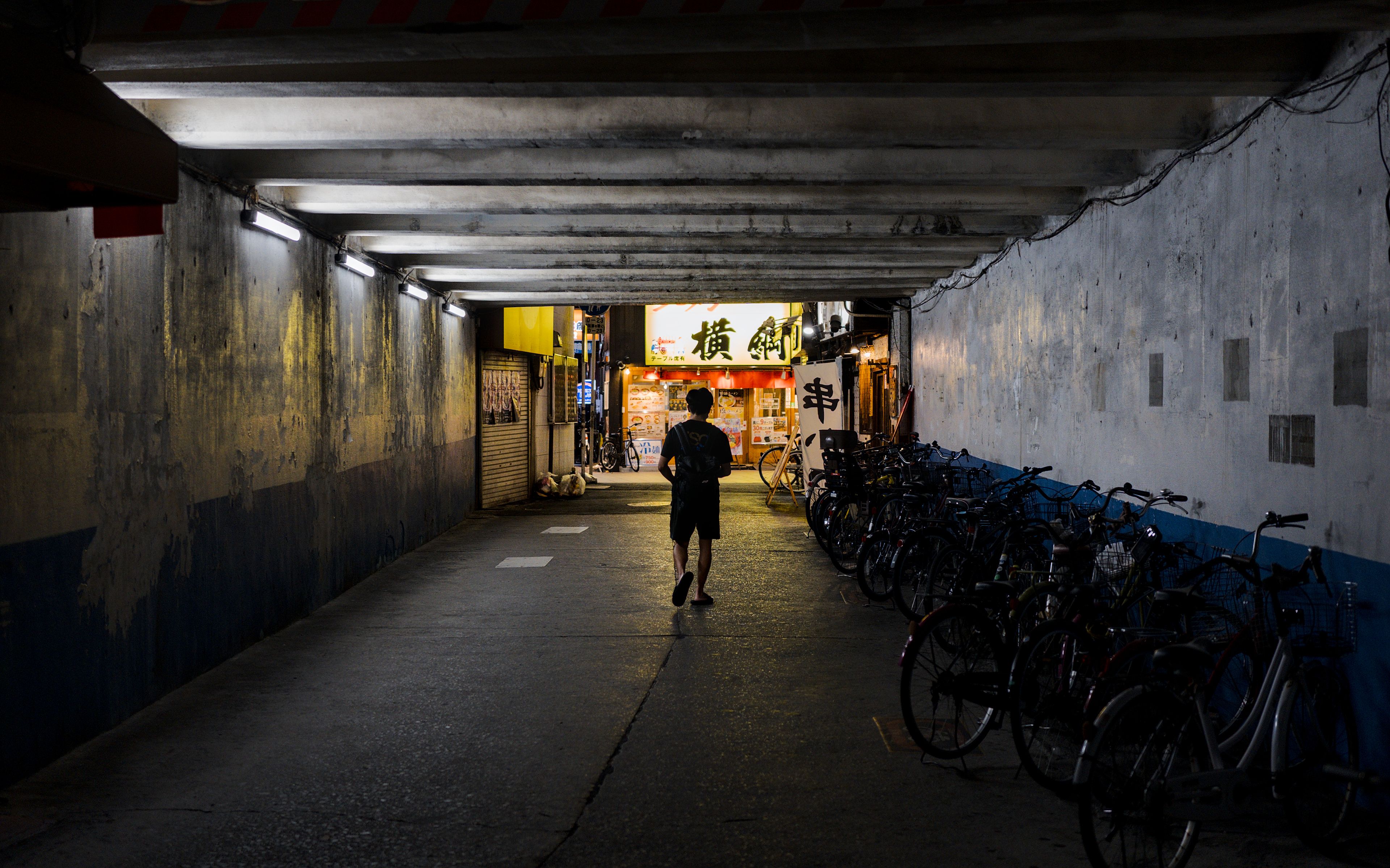 person walking after meal