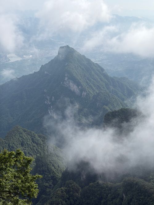 Free Breathtaking view of Zhangjiajie's misty mountains. Enchanting nature scene. Stock Photo