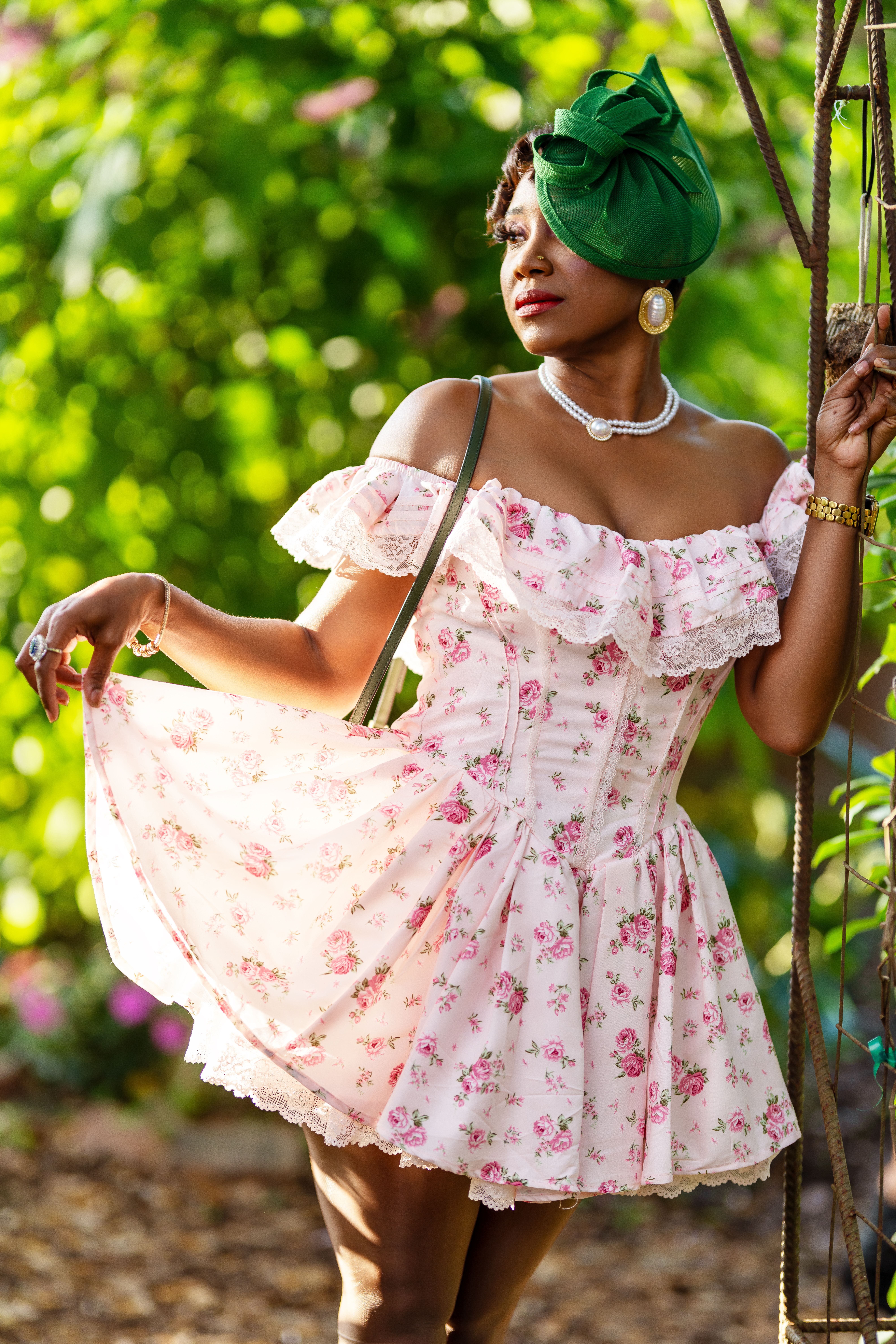 Blusa Ciganinha Floral Verde