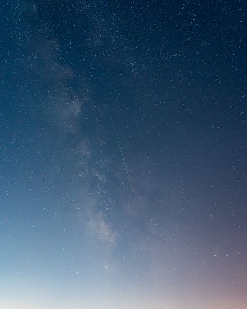 Free Beautiful starry night sky over Yalova, Türkiye with a visible shooting star and the Milky Way. Stock Photo