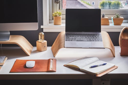 Free stock photo of wood, desk, laptop, notebook