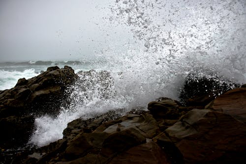 Sea Waves on Rocks