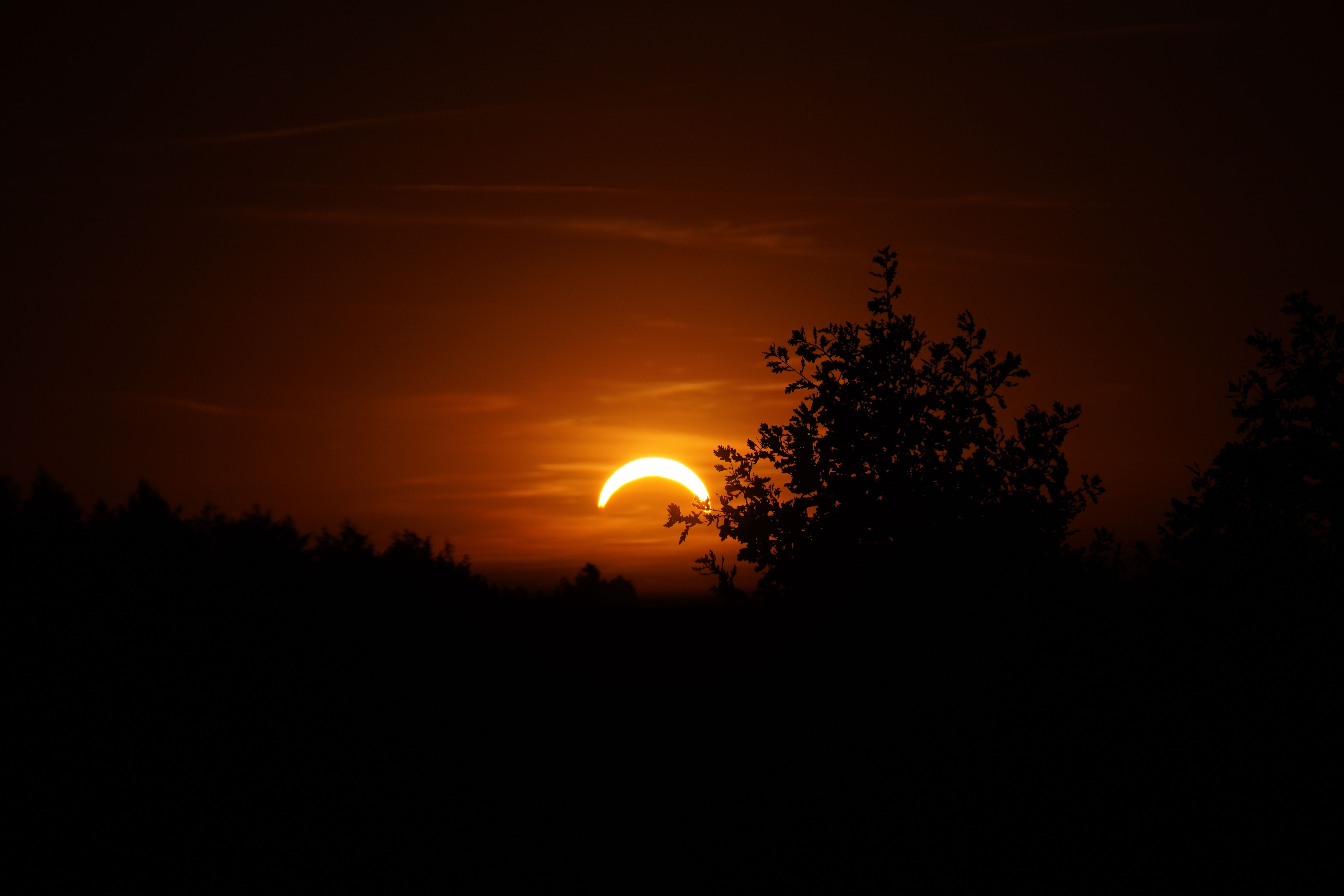 A view of a solar eclipse in the sky