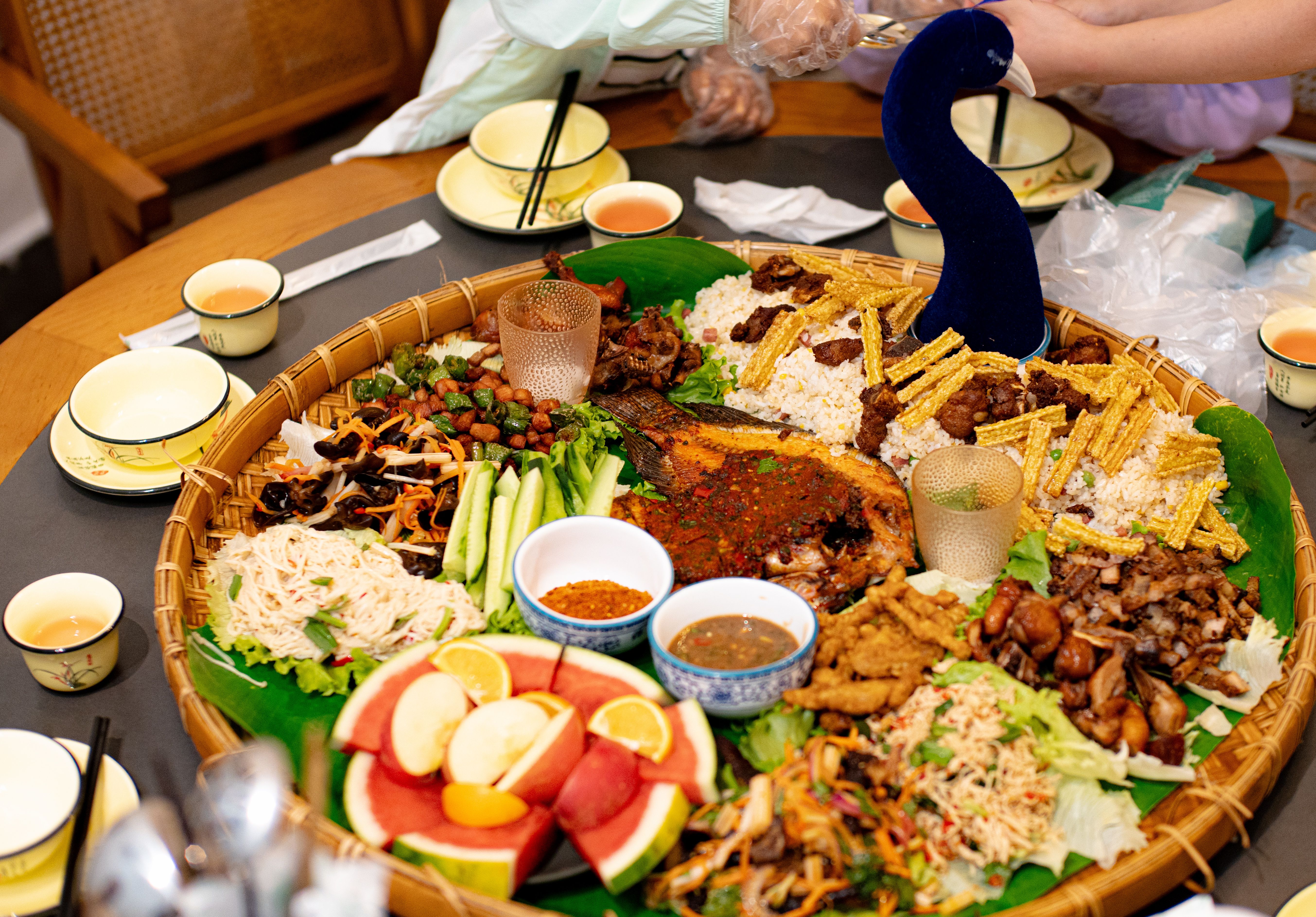 Delicious halal grilled chicken and rice platter