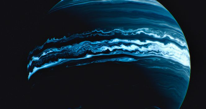Wolke & Blau auf schwarzem Hintergrund – OLED Motiv