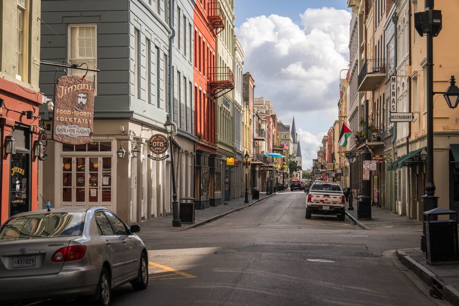 Quaint street view near the French Market in New Orleans