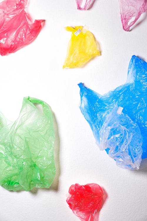 Plastic Bags Hanging on the Wall