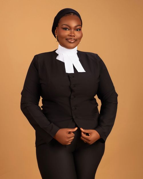 Free Elegant portrait of a confident female barrister in formal attire, radiating professionalism. Stock Photo