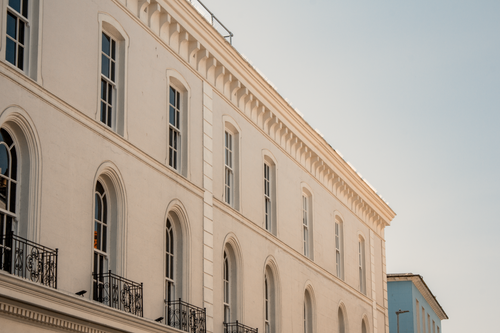 Free A classic architectural facade of a building in Galway, emphasizing elegant design and beautiful details. Stock Photo