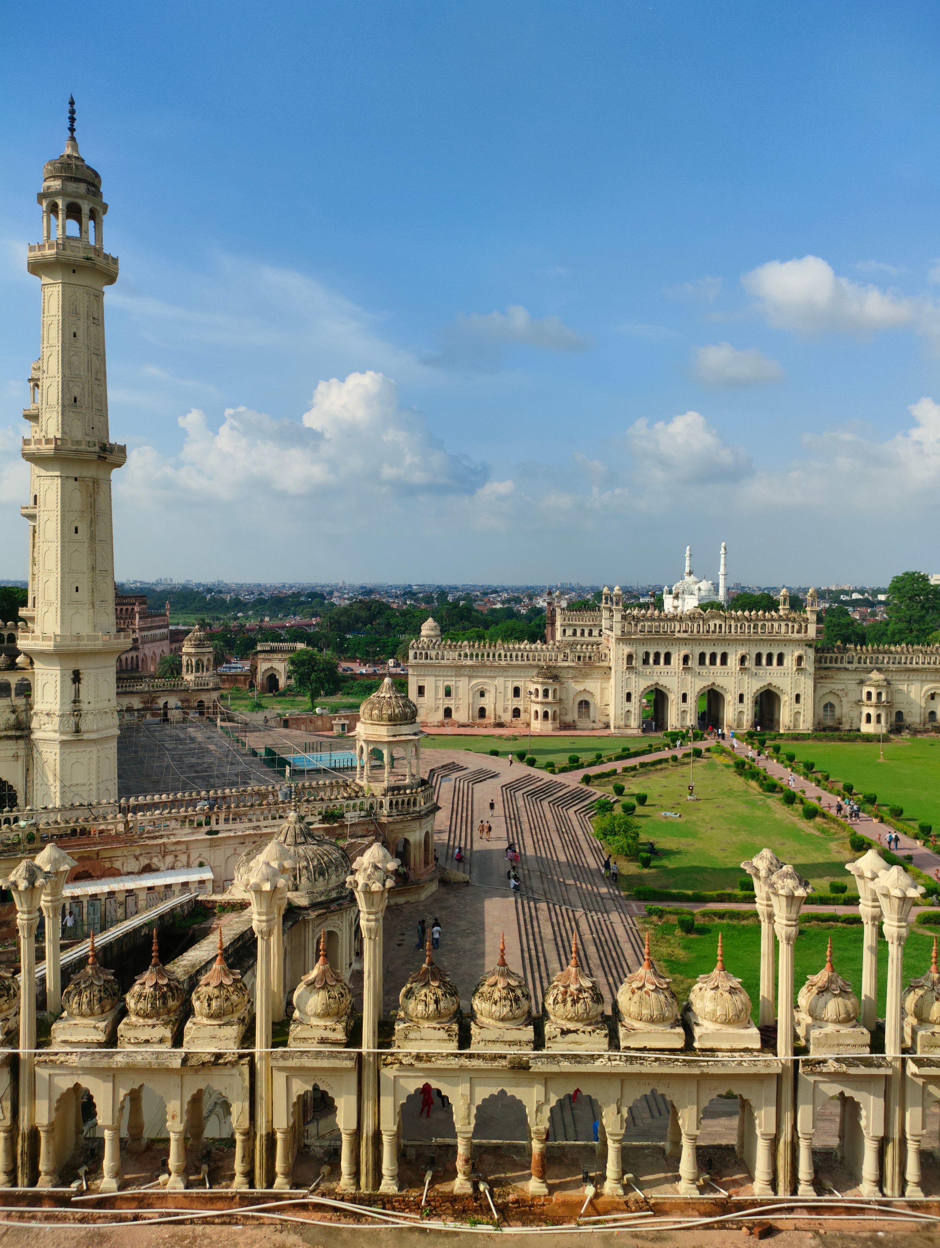 Aerial view of the Bara Imambara complex in Lucknow