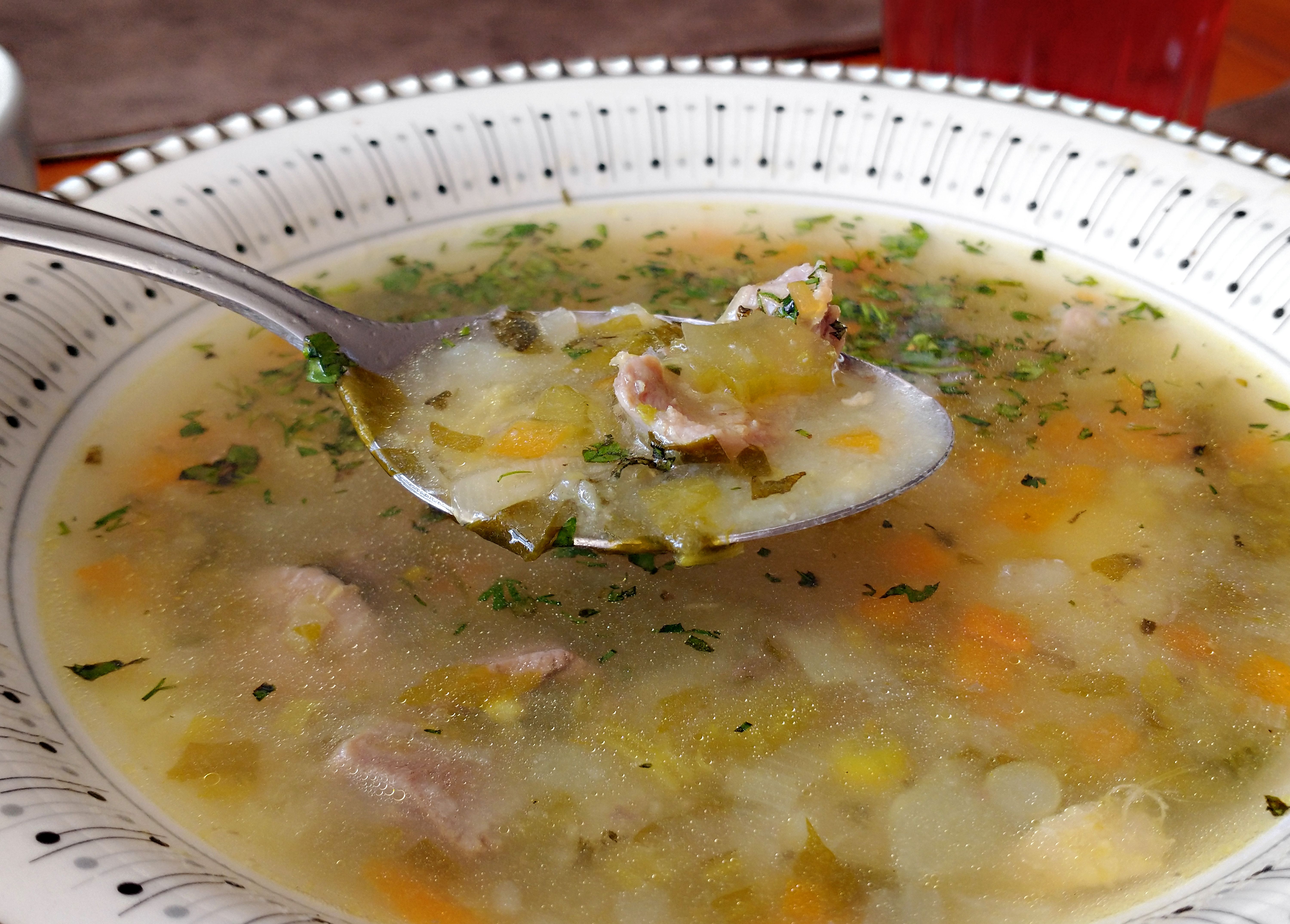 Greek Spanakorita Vegetable Soup