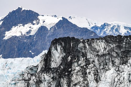 Free Stunning view of the Harvard Glacier in Alaska, showcasing nature's ice marvels and rugged mountain beauty. Stock Photo