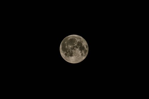 Free A striking full moon captured in the night sky over Oranienburg, Germany. Stock Photo