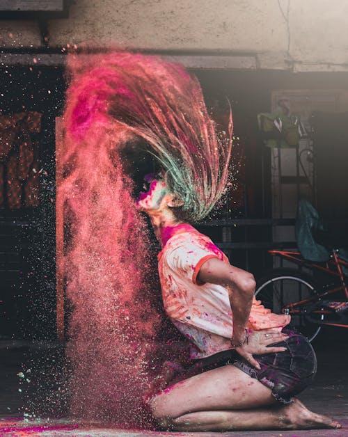 Ảnh lưu trữ miễn phí về bắn dọc, bột holi, đàn bà