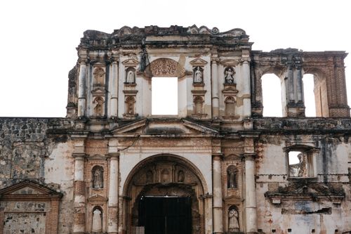 Free Explore the stunning colonial ruins in Antigua Guatemala, showcasing Spanish Baroque architecture. Stock Photo