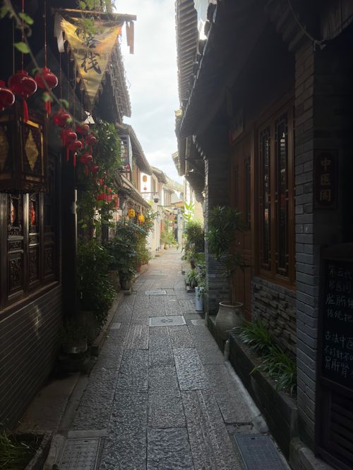 Free Tranquil view of a historic alleyway lined with traditional Chinese architecture in Suzhou. Stock Photo