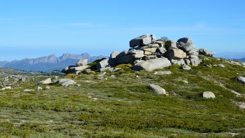 Free Explore the rugged beauty of Aullène, Corsica with its rocky landscapes and serene mountain views. Stock Photo