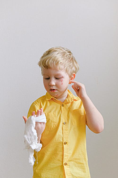 Free Boy In Yellow Polo Shirt  Stock Photo