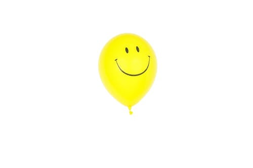 Free Yellow Smiley Balloon With White Background Stock Photo